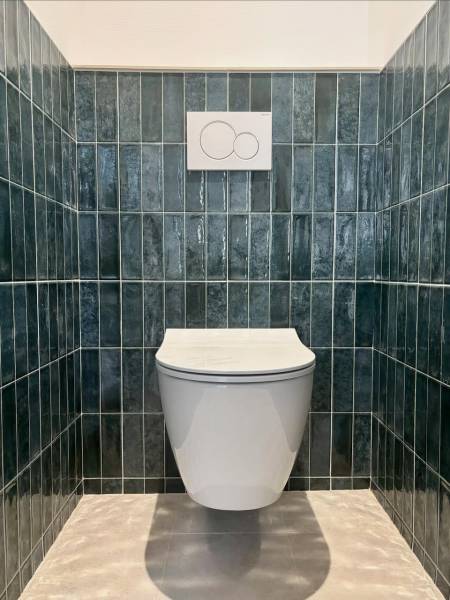 Moderniser un WC à Gradignan proche Bordeaux avec cuvette suspendue et châssis encastré dernier cri