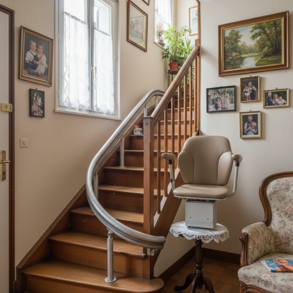 Artisan qualifié pour monte-escalier intérieur destiné aux seniors à Gradignan proche Bordeaux avec solution personnalisable et accompagnement administratif complet en Gironde 33170