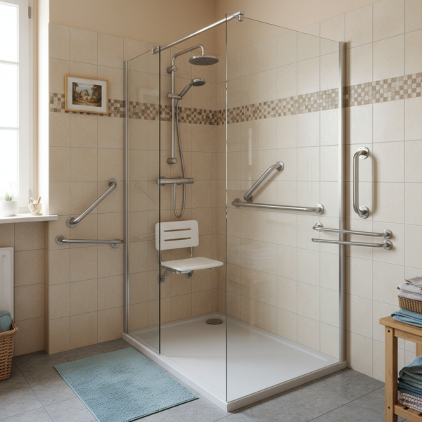 Devis gratuit pour douche senior à Bordeaux avec installation clé en main conforme à la norme douche PMR et à l'arrêté du 20 avril 2017 en Nouvelle-Aquitaine 33000